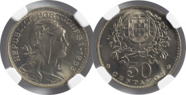 Moedas Certificadas - Certified Coins
Portugal República 50 centavos 1963 Lisboa
NGC MS 66