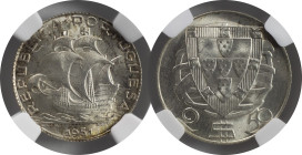 Moedas Certificadas - Certified Coins
Portugal República 2.5 escudos 1951 Lisboa
NGC MS 65