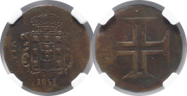 Moedas Certificadas - Certified Coins
Índia Portuguesa - Portuguese India D. Maria II Ensaio Atia 1851 Diu
GOMES - E14.01 PATTERN
NGC AU 58 BN