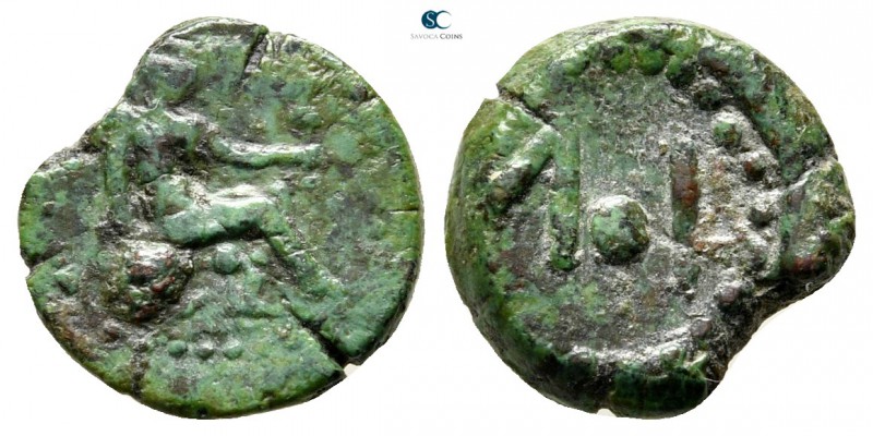 Islands off Sicily. Lipara circa 412-408 BC. 
Onkia Æ

12mm., 1,49g.

Hepha...