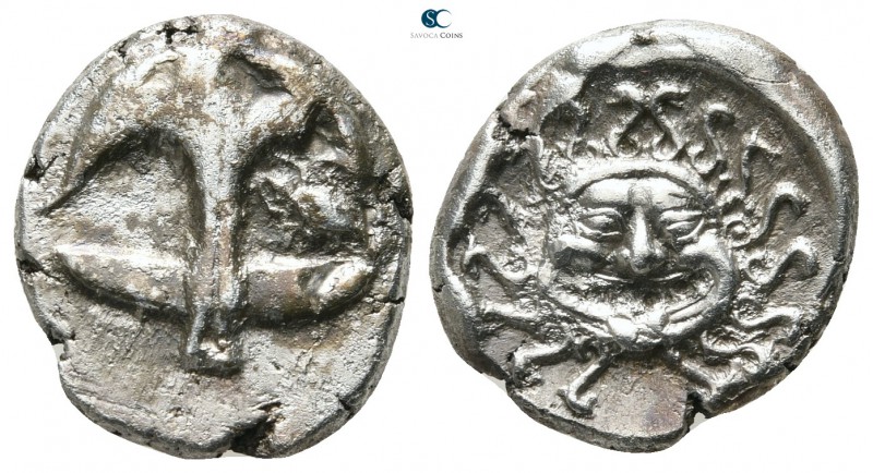 Thrace. Apollonia Pontica circa 420-300 BC. 
Drachm AR

16mm., 3,40g.

Upri...