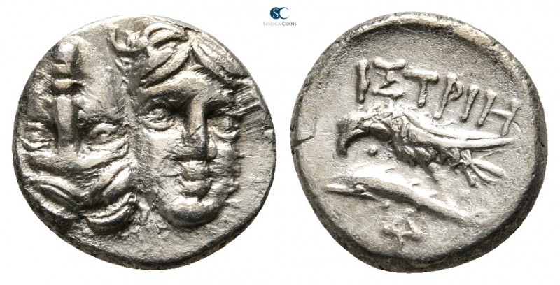 Moesia. Istros 400-350 BC. 
1/4 Drachm AR

11mm., 1,16g.

Two young male he...