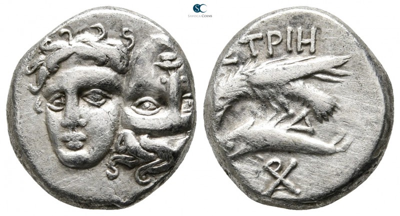 Moesia. Istros circa 400-300 BC. 
Drachm AR

17mm., 5,41g.

Two facing male...