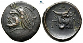 The Tauric Chersonese. Pantikapaion circa 340-325 BC. Bronze Æ