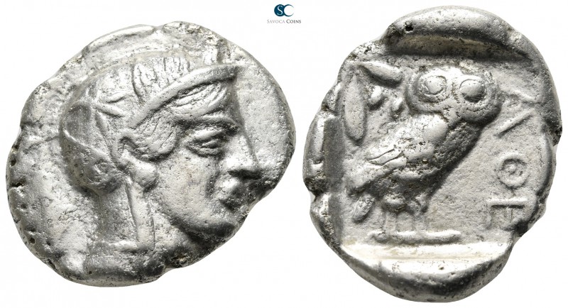 Attica. Athens circa 454-404 BC. 
Tetradrachm AR

27mm., 14,19g.

Head of A...
