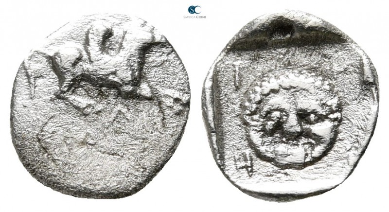Corinthia. Corinth 450-400 BC. 
Trihemiobol AR

10mm., 0,69g.

Pegasos flyi...