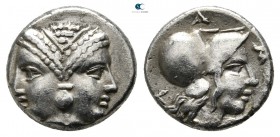 Mysia. Lampsakos 390-330 BC. Diobol AR