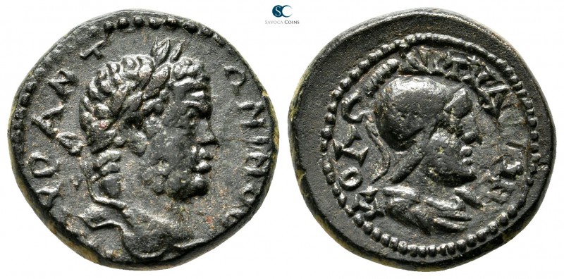 Cappadocia. Tyana. Caracalla AD 198-217. 
Assarion Æ

18mm., 5,45g.

M AYP ...