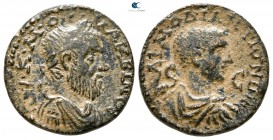 Seleucis and Pieria. Antioch. Macrinus, with Diadumenian as Caesar AD 217-218. As Æ