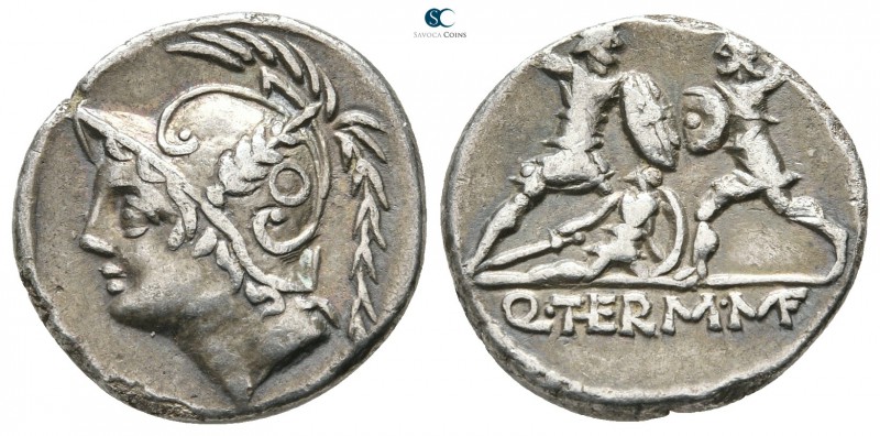 Q. Thermus M.f. 103 BC. Rome
Denarius AR

18mm., 3,59g.

Helmeted head of M...
