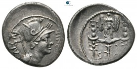 Octavian 30-29 BC. Struck autumn 42 BC. Military mint traveling with Octavian in Greece. Denarius AR