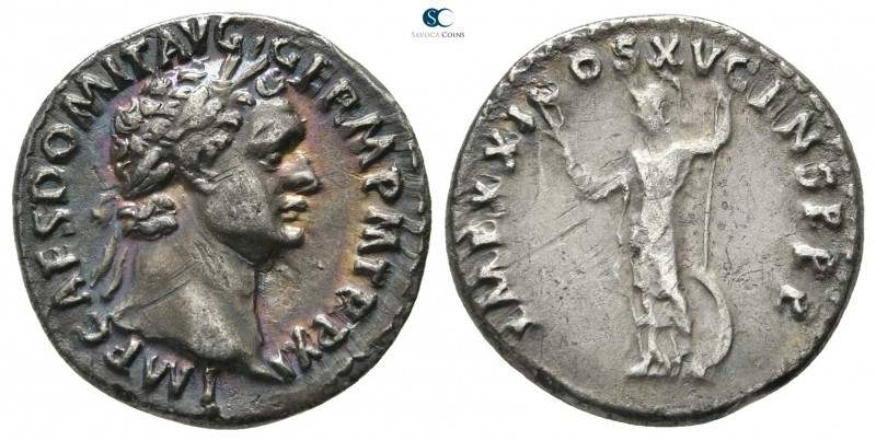 Domitian AD 81-96. Struck AD 91. Rome
Denarius AR

18mm., 3,36g.

IMP CAES ...