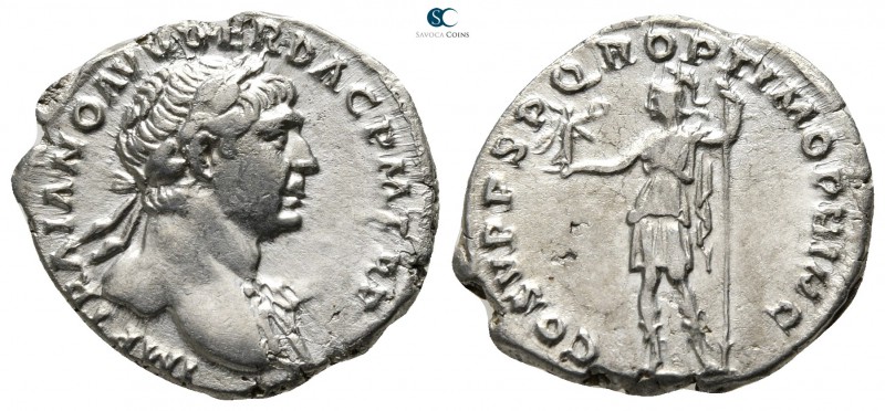 Trajan AD 98-117. Rome
Denarius AR

20mm., 3,33g.

IMP TRAIANO AVG GER DAC ...