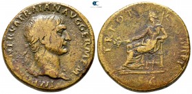 Trajan AD 98-117. Struck AD 101/2. Rome. Sestertius Æ