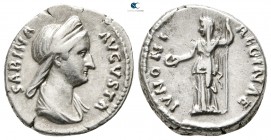 Sabina Augusta AD 128-137. Struck under Hadrian, AD 134/6. Rome. Denarius AR
