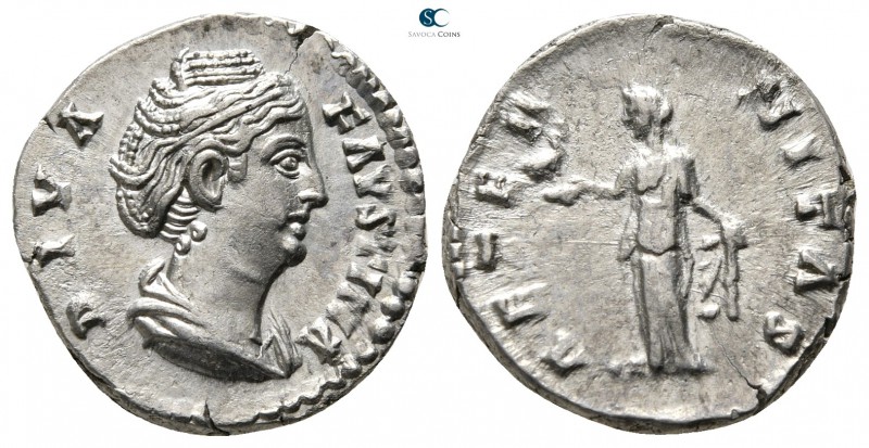Diva Faustina I AD 140-141. Rome
Denarius AR

17mm., 2,97g.

DIVA FAVSTINA,...
