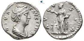 Diva Faustina I Died AD 141. Struck after AD 141. Rome. Denarius AR
