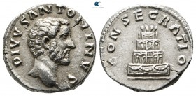 Divus Antoninus Pius AD 161. Struck under Marcus Aurelius and Lucius Verus. Rome. Denarius AR