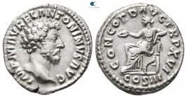 Marcus Aurelius AD 161-180. Struck AD 161/2. Rome. Denarius AR