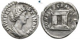 Diva Faustina Junior AD 176-180. Rome. Denarius AR