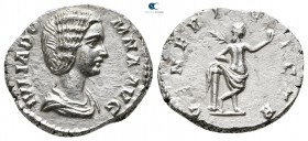 Julia Domna, wife of Septimius Severus AD 193-217. Struck AD 193/6. Rome. Denarius AR