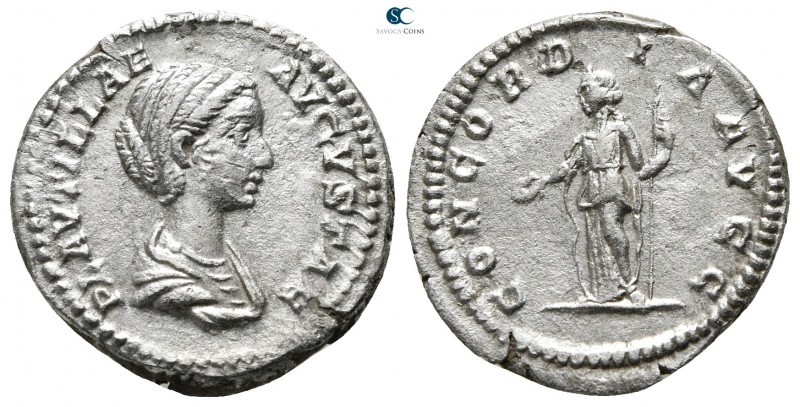 Plautilla AD 202-205. Rome
Denarius AR

19mm., 2,81g.

PLAVTILLA AVGVSTA, d...