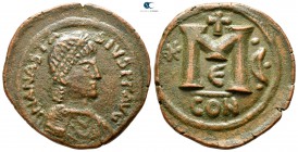 Anastasius I AD 491-518. Constantinople. 5th officina. Follis Æ