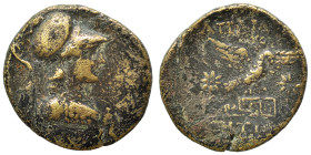 PHRYGIA. Apameia. Circa 88-40 BC. Ae (bronze, 5.33 g, 22 mm), Kokos, magistrate. Helmeted bust of Athena right. Rev. AΠΑΜΕΩN / KΩKOY Eagle alighting r...