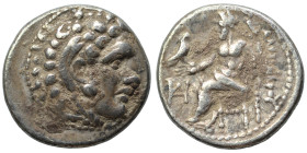 KINGS of MACEDON. Alexander III the Great, 336-323 BC. Drachm (silver, 4.01 g, 16 mm), Miletos. Head of Herakles to right, wearing lion skin headdress...