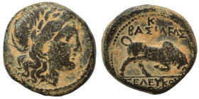 SELEUKID KINGS of SYRIA. Seleukos I Nikator, 312-281 BC. Ae (bronze, 7.14 g, 19 mm), Seleukeia on the Tigris. Laureate head of Apollo to right. Rev. Β...