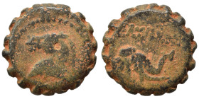 SELEUKID KINGS of SYRIA. Demetrios I Soter, 162-150 BC. Ae Serrate (bronze, 4.29 g, 16 mm), Antioch. Head of horse left. Rev. BAΣIΛEΩΣ / ΔHMHTPIOY Hea...