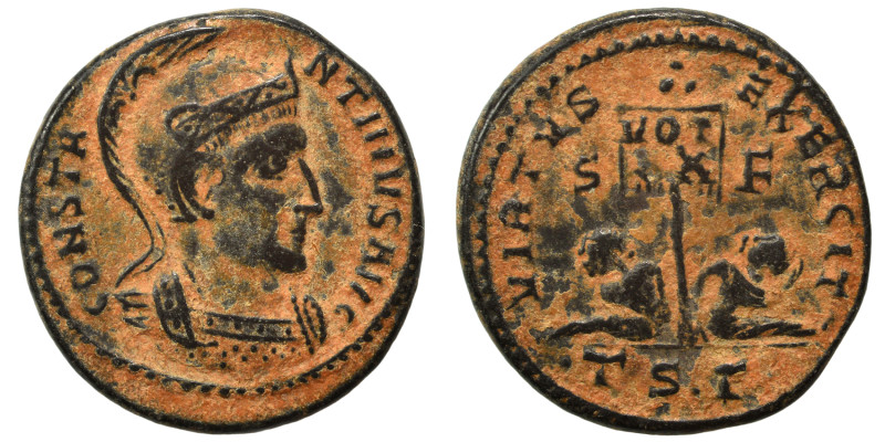 Constantine I, 307/310-337. Follis (bronze, 3.20 g, 19 mm), Thessalonica. CONSTA...