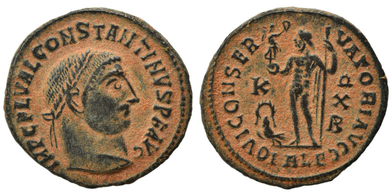 Constantine I, 307/310-337. Follis (bronze, 3.48 g, 20 mm), Alexandria. IMP C FL...