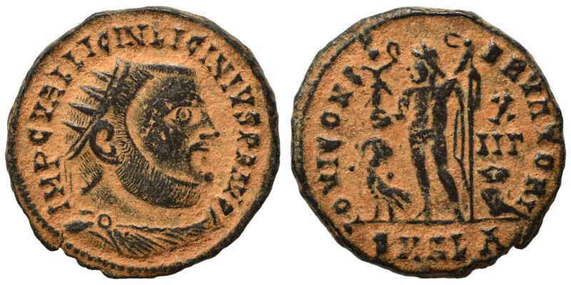 Licinius I, 308-324. Follis (bronze, 3.28 g, 18 mm), Alexandria. IMP C VAL LICIN...