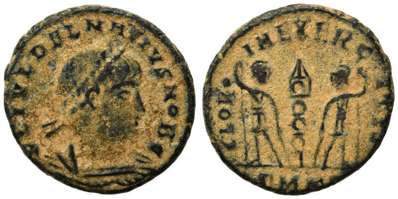 Delmatius, 335-337. Follis (bronze, 1.54 g, 15 mm), Cyzicus. FL IVL DELMATIVS NO...