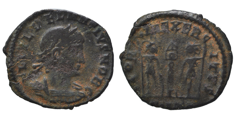 Delmatius, 335-337. Follis (bronze, 1.11 g, 16 mm), Cyzicus. FL IVL DELMATIVS NO...