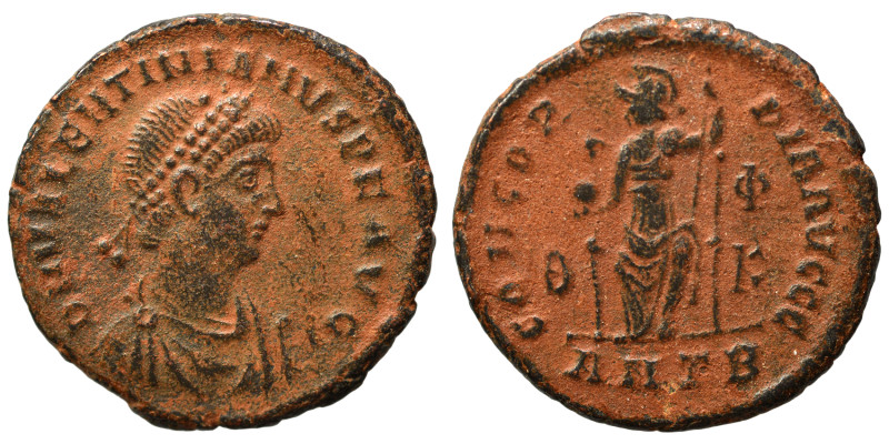 Valentinian II, 375-392. Follis (bronze, 2.40 g, 18 mm), Antioch. D N VALENTINIA...