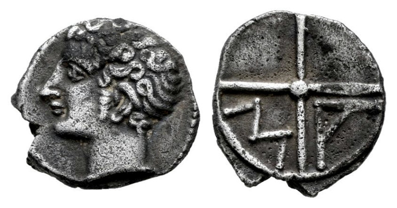 Galia. Massalia. Obol. 121-49 a.C. (Seaby-72). (Depeyrot-58). Anv.: Bare head of...