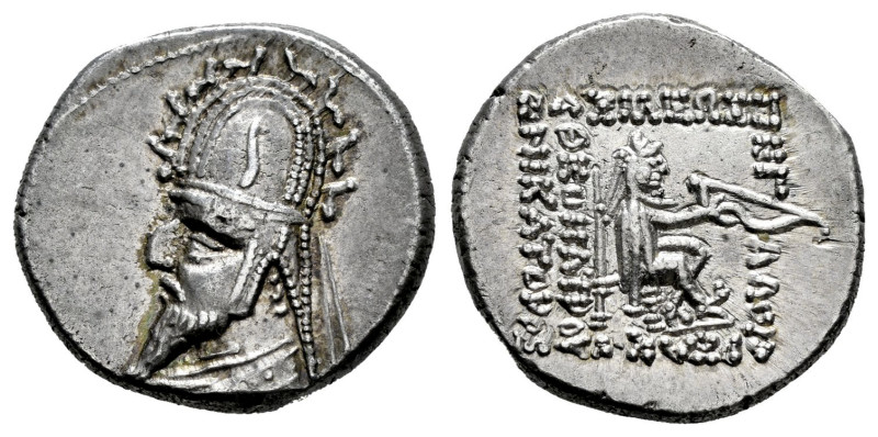 Kingdom of Parthia. Sinatrukes. Drachm. 93-69 a.C. Rhagai. (Sellwood-33.4 (Gotar...