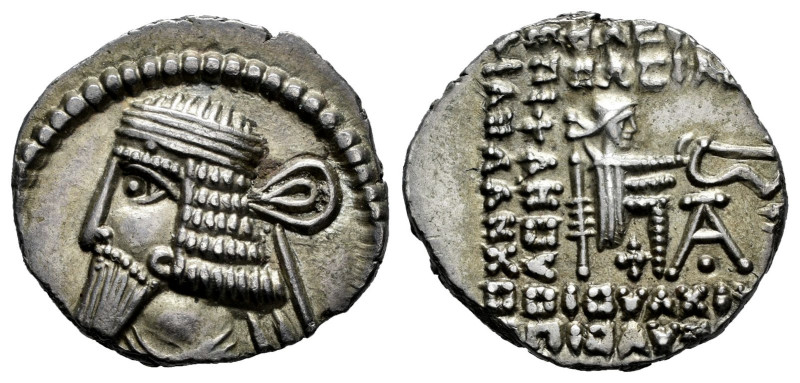 Kingdom of Parthia. Vologases I. Drachm. 58-77 d.C. Ekbatana. (Sellwood-70.14). ...