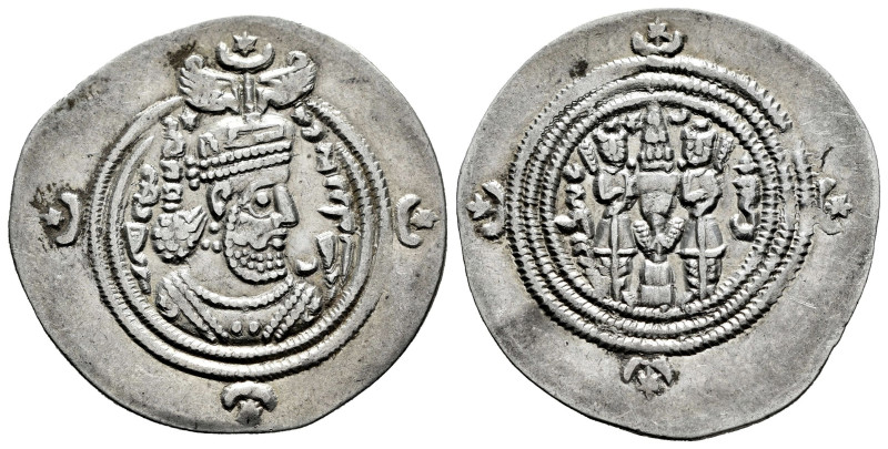 Sassanid Empire. Khusro II. Drachm. RY 34 = 625 d.C. WYHC (Weh-az-Amid-Kavad). (...