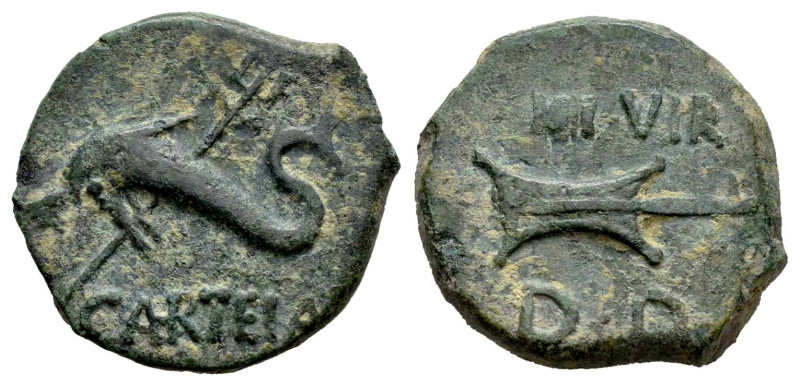 Carteia. Augustus period. Half unit. 31 BC - 14 AD. San Roque (Cadiz). (Abh-683)...