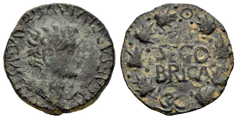 Segobriga. Time of Tiberius. Half unit. 14-36 AD. Saelices (Cuenca). (Abh-2190)....