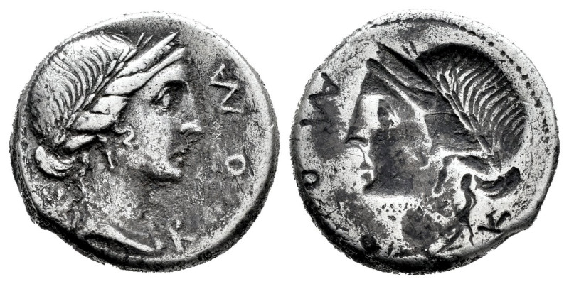 Aemilius. Man. Aemilius Lepidus. Brockage Denarius. 114-113 BC. South of Italy. ...