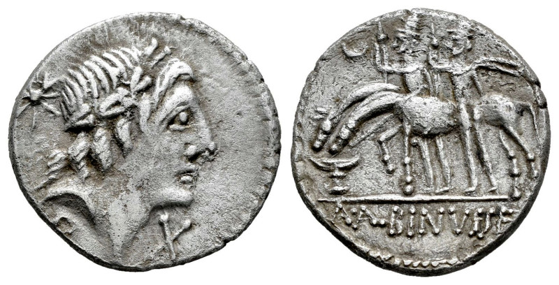 Postumius. Aulus Postumius Albinus. Denarius. 96 BC. Auxiliary mint of Rome. (Ff...