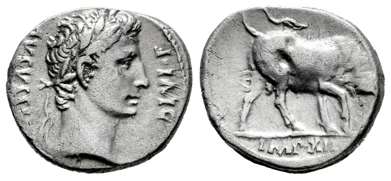 Augustus. Denarius. 11-10 BC. Lugdunum. (Ffc-120). (Ric-187a). (Cal-839). Anv.: ...