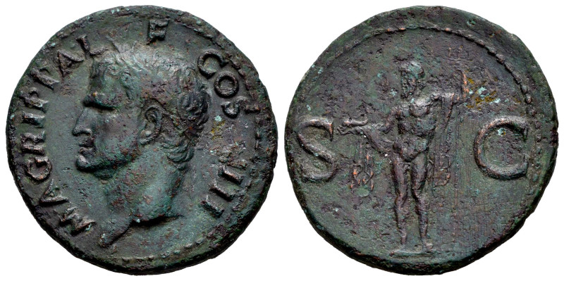 Agrippa. Unit. 37-41 d.C. Rome. (Ric-I 58). (Bmcre-161). Anv.: M AGRIPPA L F COS...