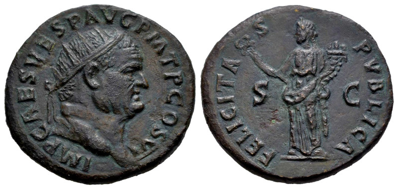 Vespasian. Dupondius. 75 d.C. Rome. (Ric-II 1.818). (Bmcre-714). (C-154). Anv.: ...