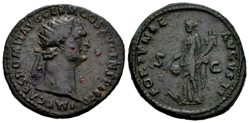 Domitian. Dupondius. 90-91 d.C. Rome. (Ric-705). (Bmc-444). (C-132). Anv.: IMP C...