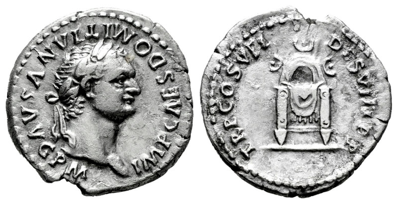Domitian. Denarius. 81 d.C. Rome. (Ric-II 1.67). (Bmcre-17). (Rsc-573). Anv.: IM...